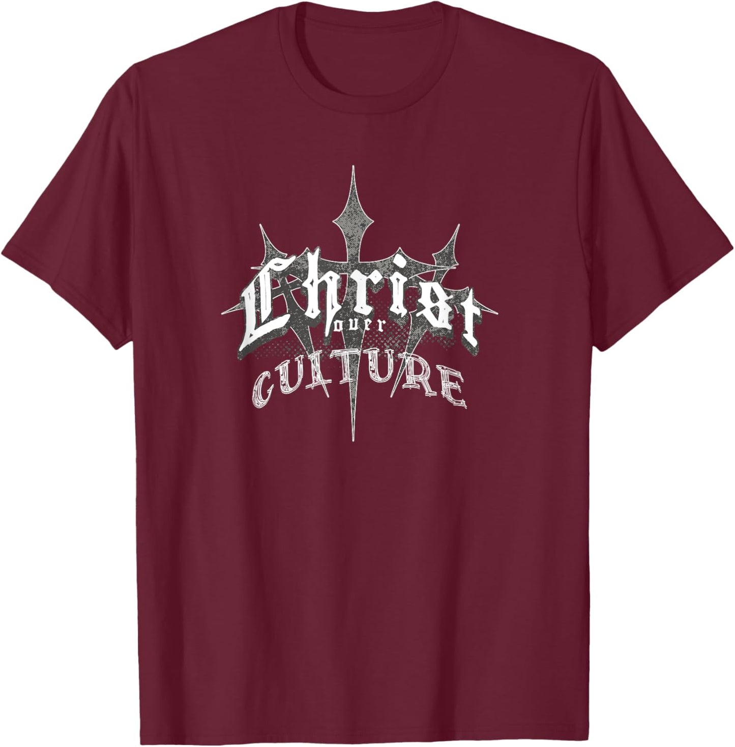 Vintage Y2K 'Christ Over Culture' Streetwear T-Shirt - T-Shirt | Maroon