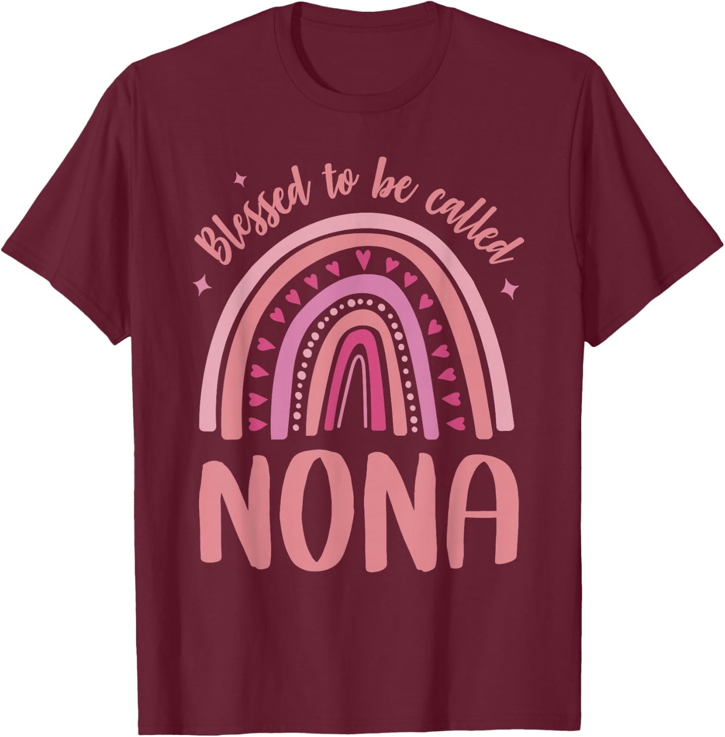 Nona for Grandma Women Mother's Day Blessed Nona T-Shirt - T-Shirt | Maroon