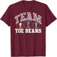 Team Toe Beans Funny Cat People Cat Person Football Game Paw T-Shirt - T-Shirt | Maroon