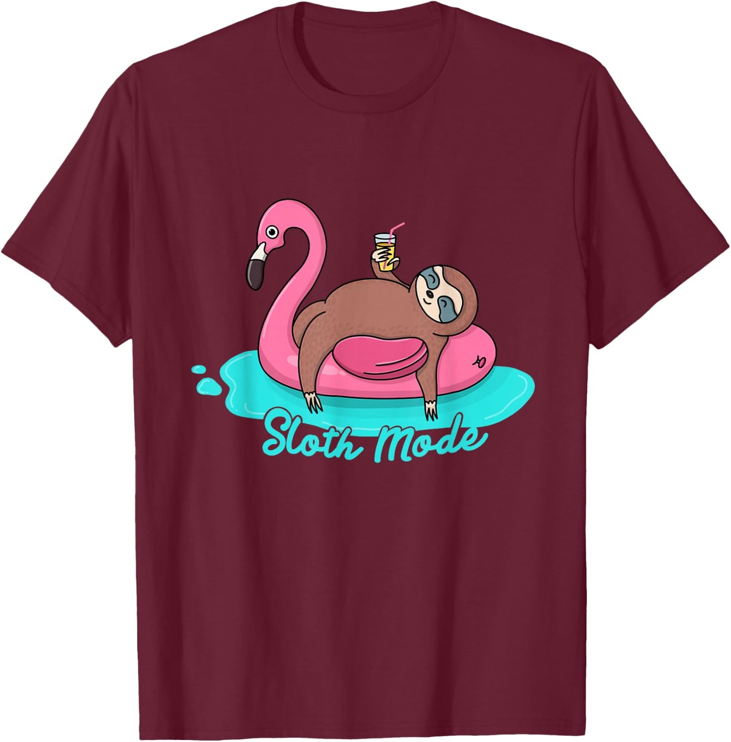 Sloth Mode inflatable Flamingo adult and youth gift T-Shirt - T-Shirt | Maroon