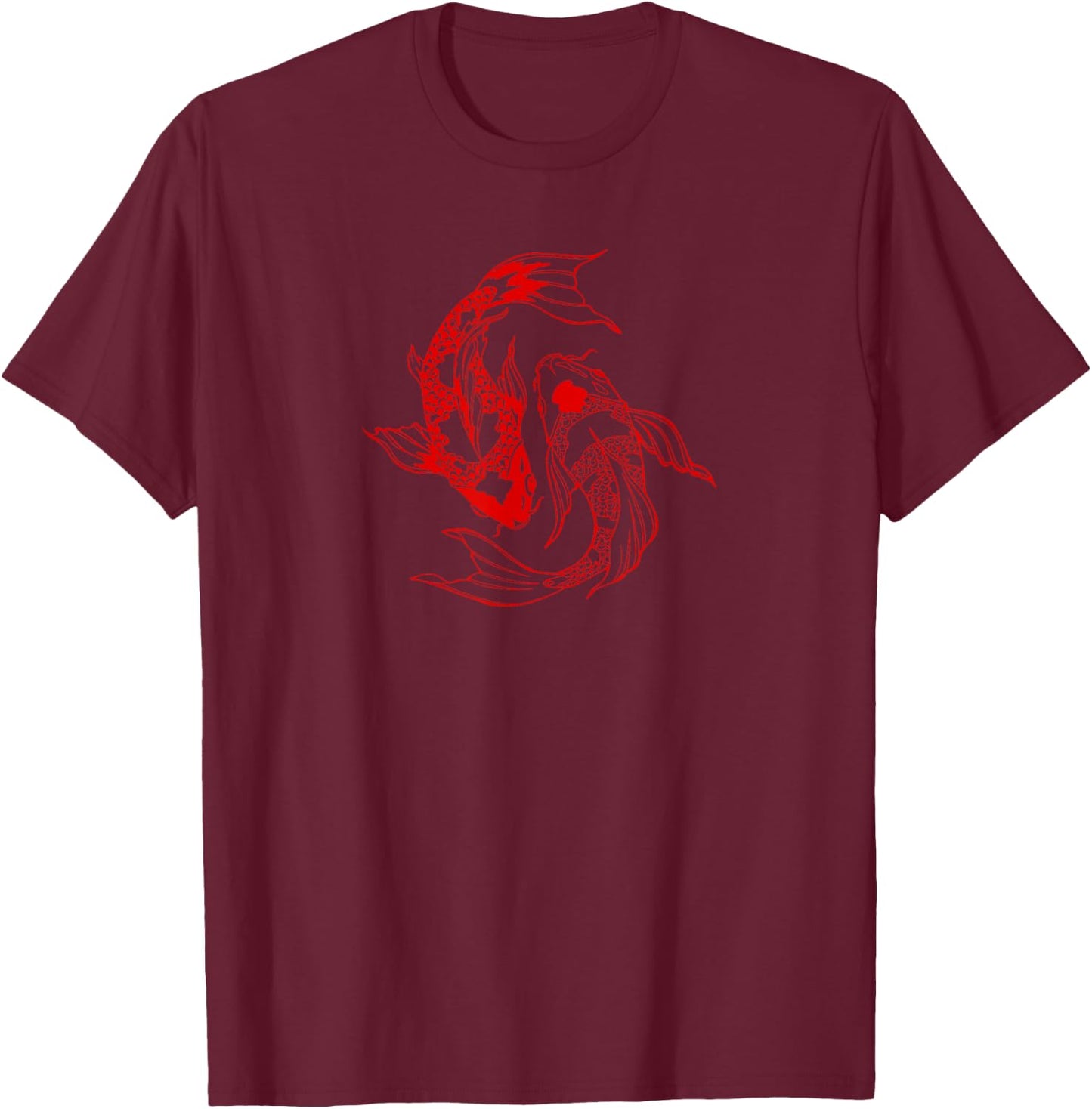 Koi Fish Japanese Koi Carp Japanese Fish Nishikigoi T-Shirt - T-Shirt | Maroon