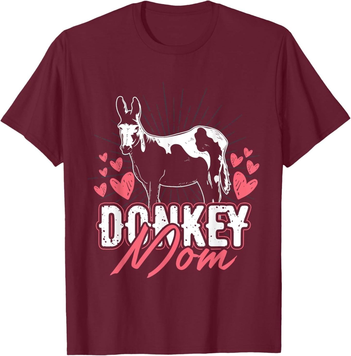 Mothers Day Farm Animal Mom Parent Women Girls Gift Donkey T-Shirt - T-Shirt | Maroon