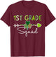 One Lucky First Grade Teacher Squad Clover St Patrick's Day T-Shirt - T-Shirt | Maroon