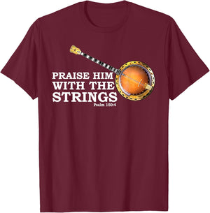 Banjo Art Women Country Music Blues Jazz Bluegrass T-Shirt - T-Shirt | Maroon