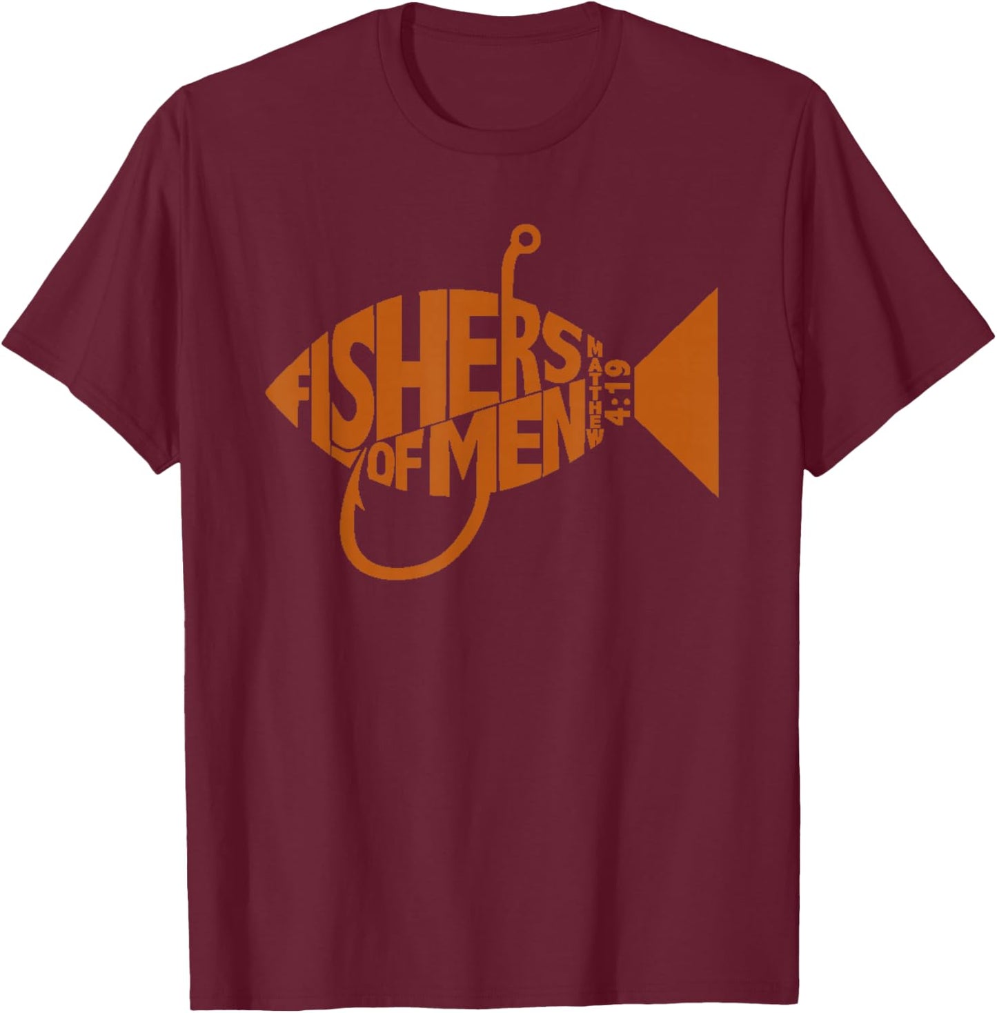 Fishers of Men shirt Christian Gifts Bible Verse T-Shirt - T-Shirt | Maroon