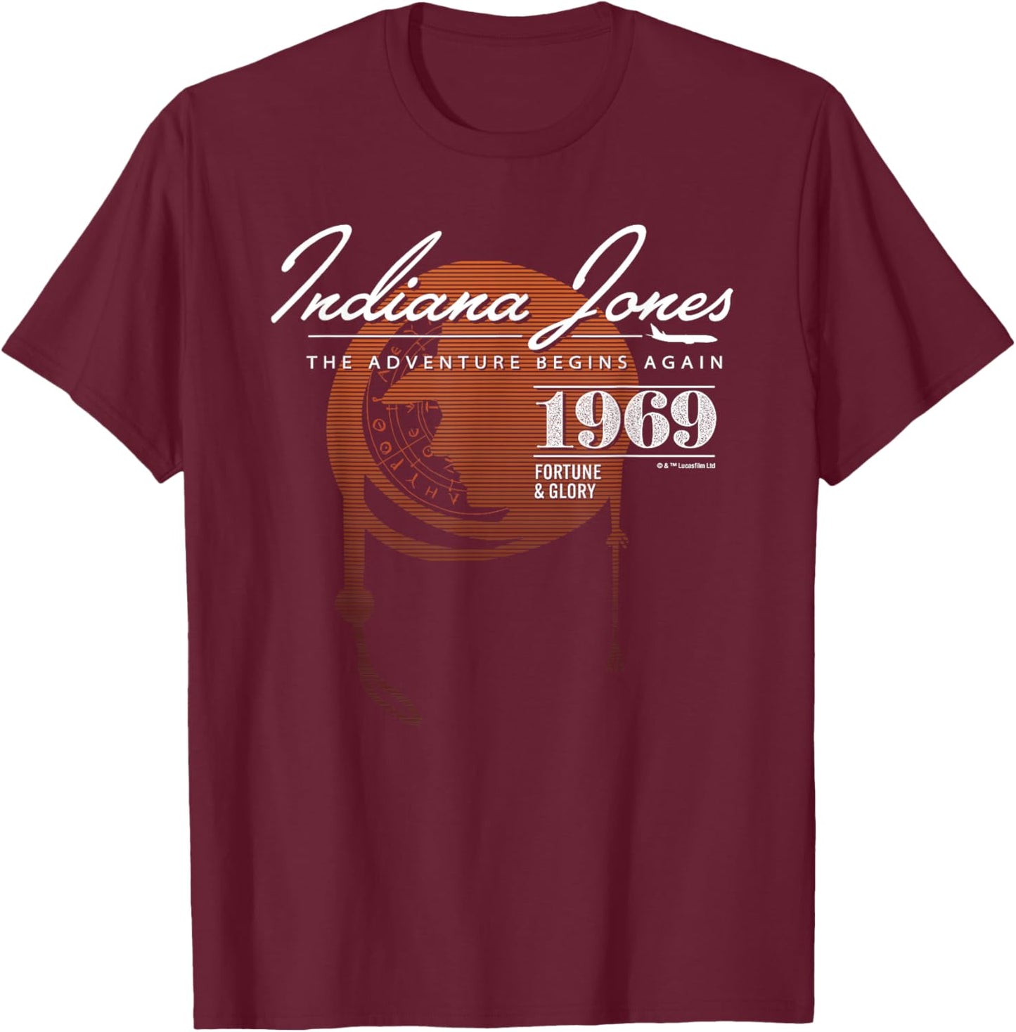 Lucasfilm Indiana Jones and The Dial of Destiny 1969 Again T-Shirt - T-Shirt | Maroon
