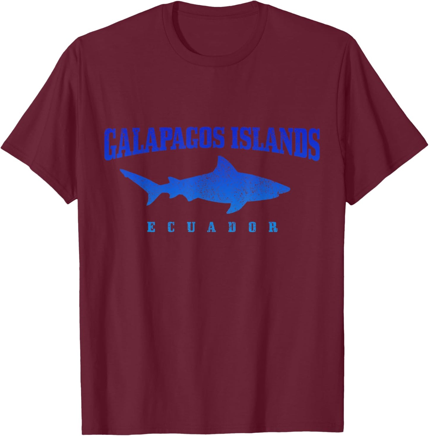 Galapagos Islands Ecuador Scuba Diver Shark Diving Vintage T-Shirt - T-Shirt | Maroon