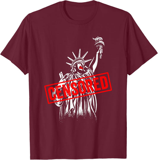 Anti Tech Censorship Anti Government Censorship T-Shirt - T-Shirt | Maroon
