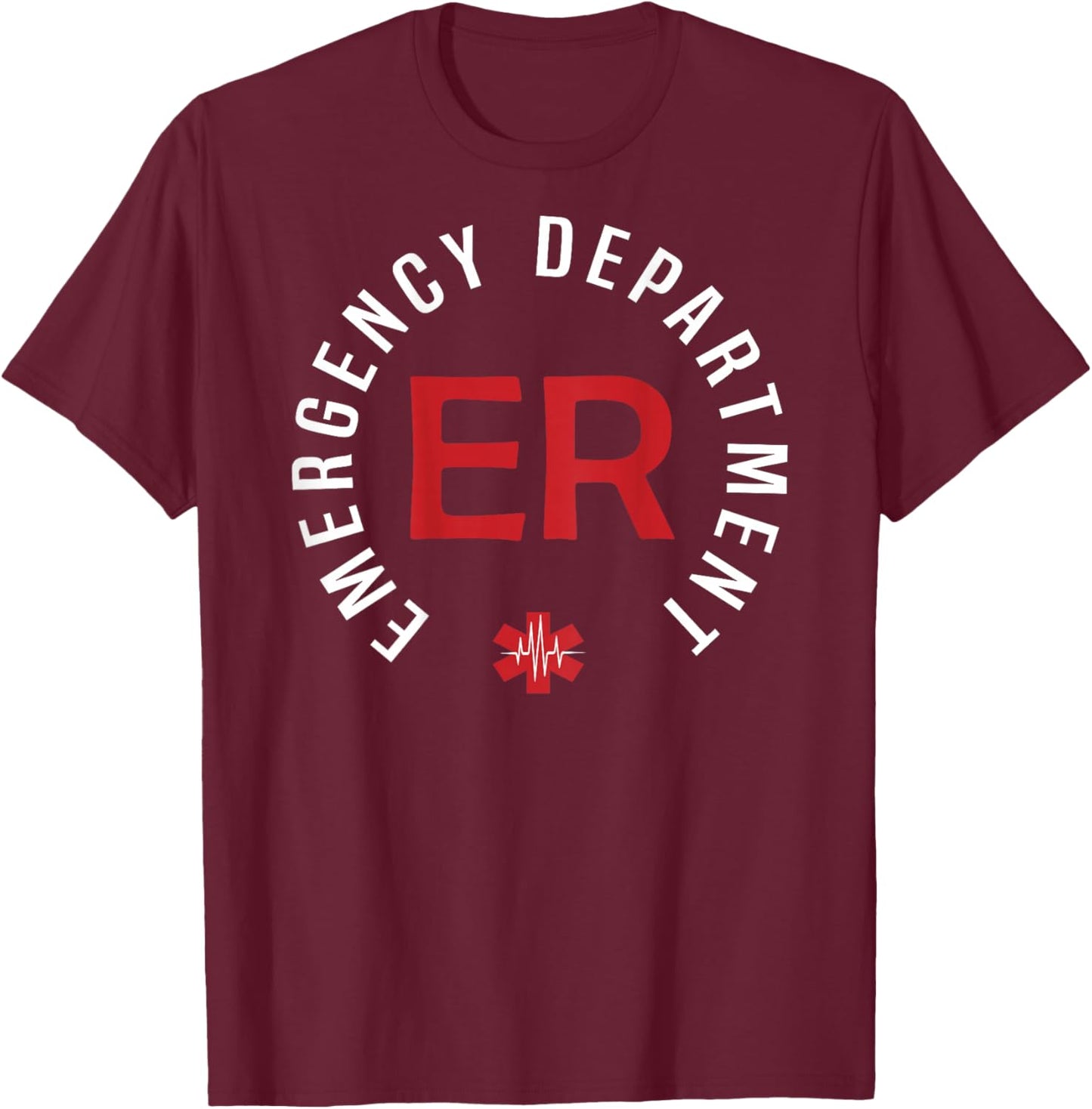 Vintage Emergency Department Emergency Room Nurse On Back T-Shirt - T-Shirt | Maroon