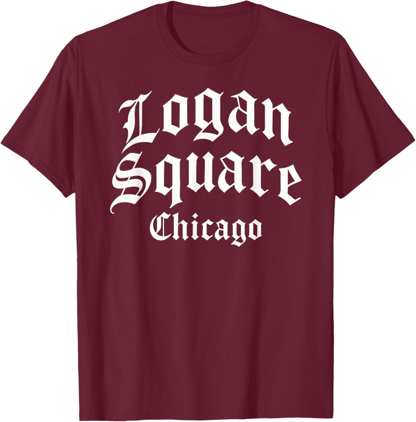 Logan Square Chicago Illinois Flag 773 312 Deep Dish Pizza T-Shirt - T-Shirt | Maroon