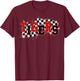 Tigers School Spirit Tiger Pride Red Black Tigers Checkered T-Shirt - T-Shirt | Maroon