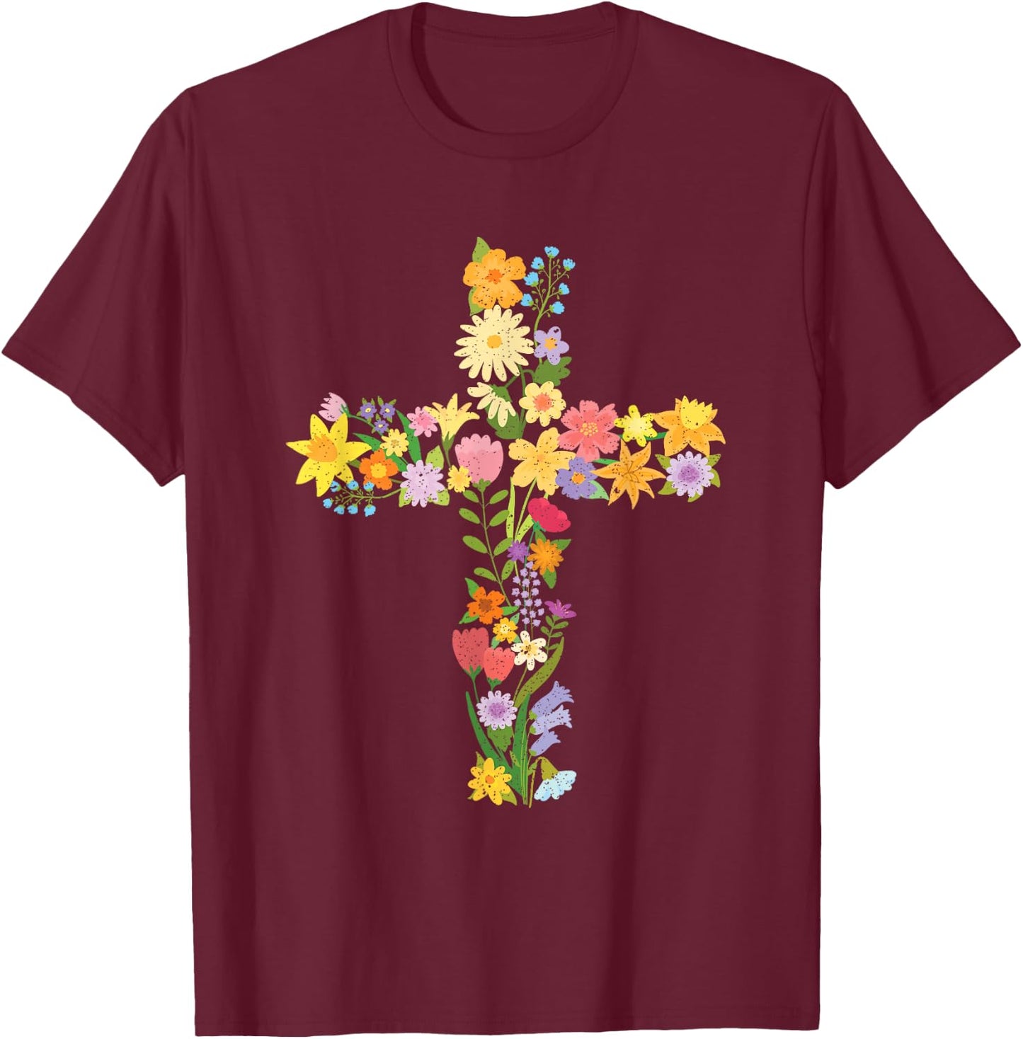 Jesus Christ Cross Bible Christianity Faith Gift Jesus T-Shirt - T-Shirt | Maroon
