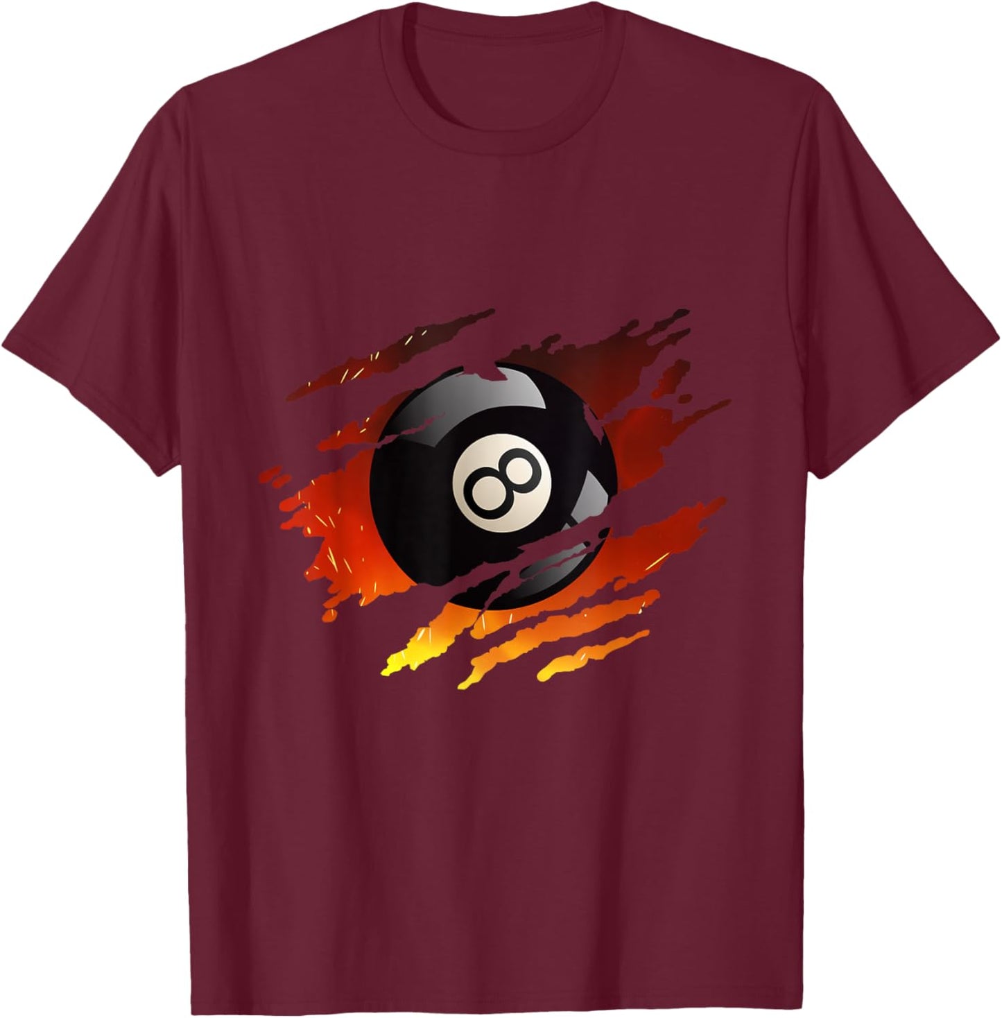 Billiards Men 8 Ball Pool Pool League Snooker Eight Ball T-Shirt - T-Shirt | Maroon