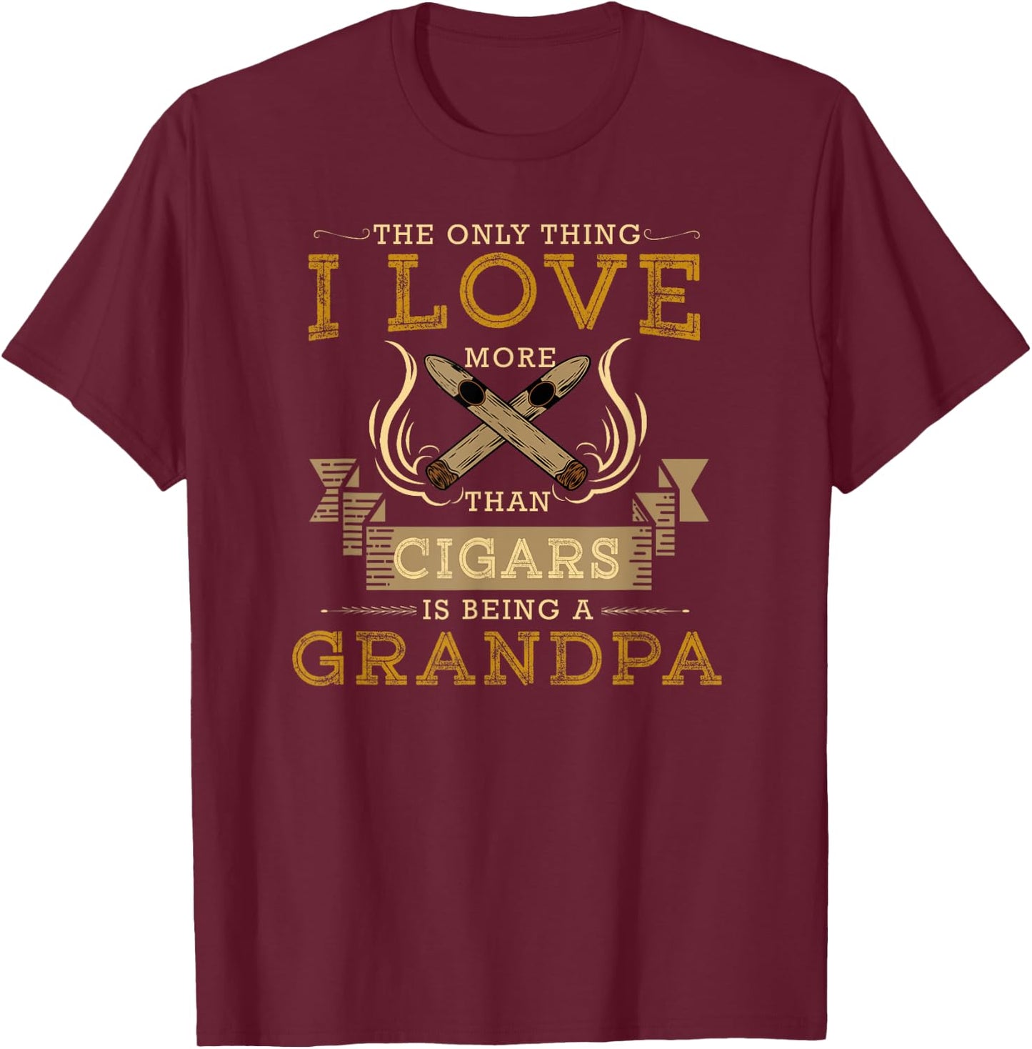 Cigar Grandpa T-Shirt - T-Shirt | Maroon