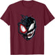 Kids Marvel Spider-Man Classic Venom Miles Morales Split Mask T-Shirt - T-Shirt | Maroon