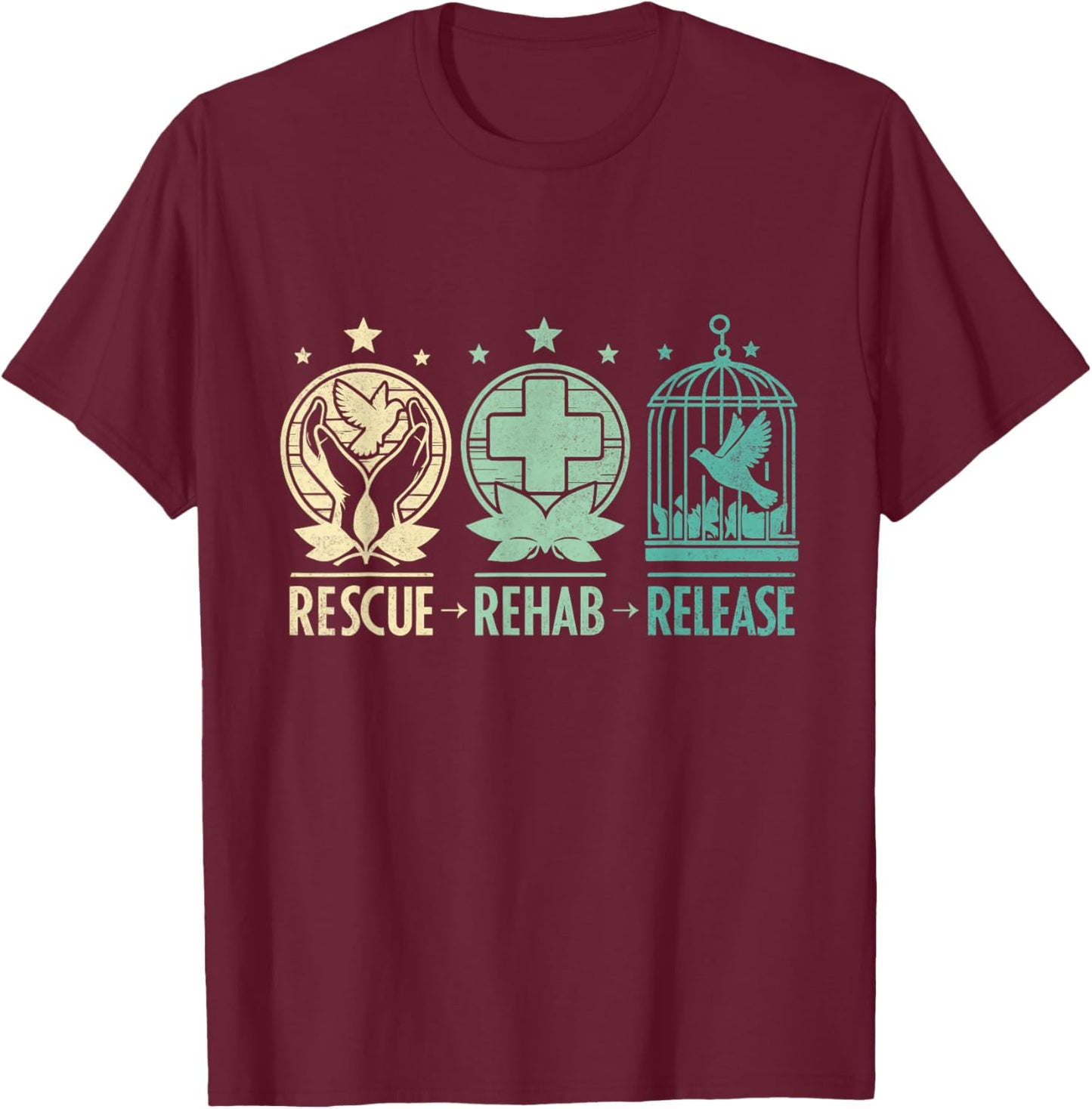 Rescue, Rehab, Release Wildlife Conservation & Care , Small, Black T-Shirt - T-Shirt | Maroon