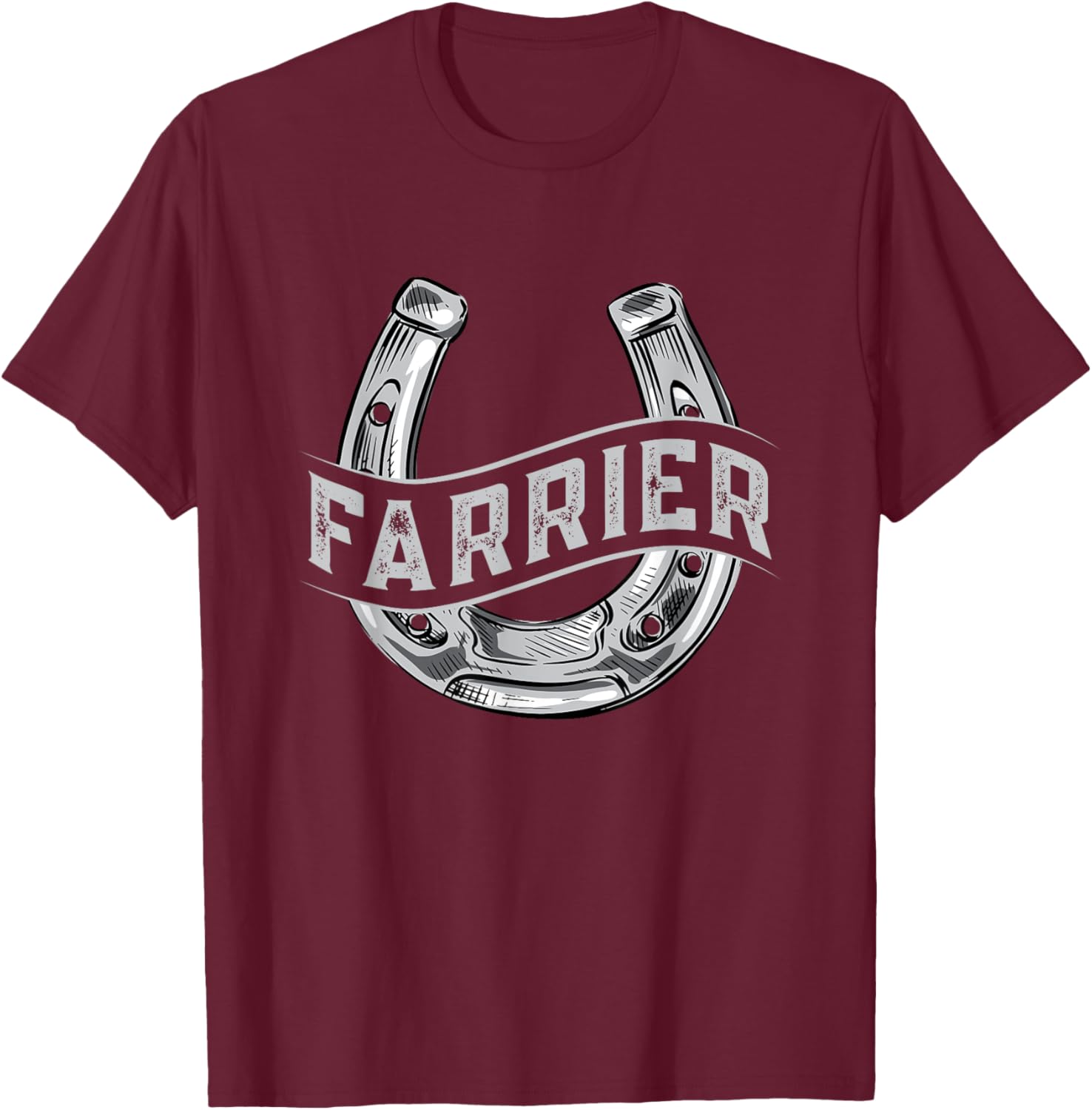 Farrier Horseshoe Equine Shoeing T-Shirt - T-Shirt | Maroon
