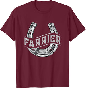Farrier Horseshoe Equine Shoeing T-Shirt - T-Shirt | Maroon