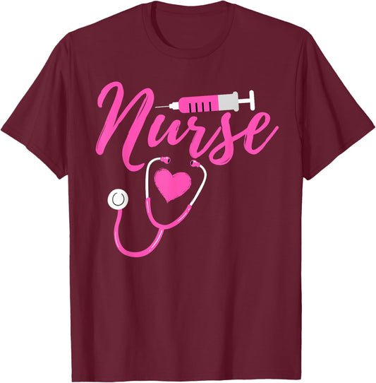 Happy Nurse Week 2025 Wound Care Nurse RN CNA Work Mom Dad T-Shirt - T-Shirt | Maroon