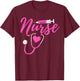 Happy Nurse Week 2025 Wound Care Nurse RN CNA Work Mom Dad T-Shirt - T-Shirt | Maroon