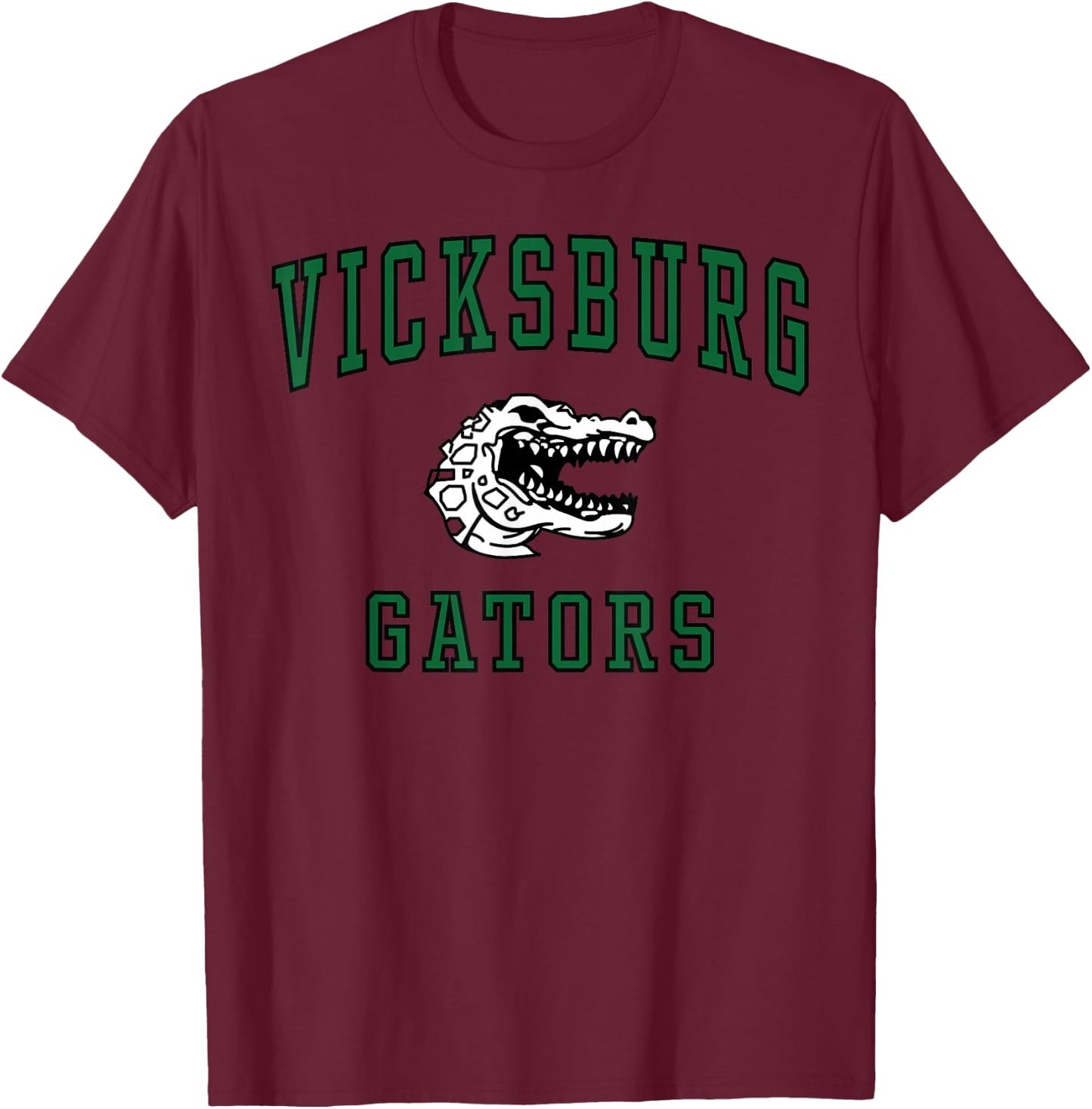 Vicksburg High School Gators C1 T-Shirt - T-Shirt | Maroon