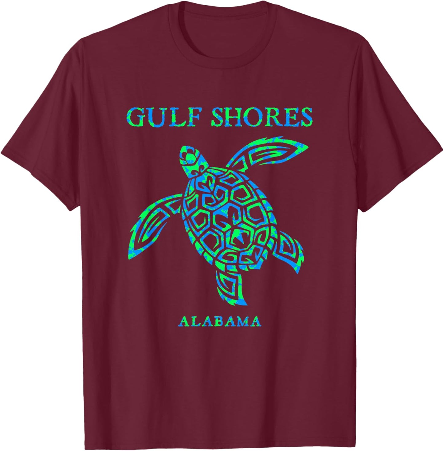 Gulf Shores Alabama Retro Sea Turtle Boys Girls Toddler T-Shirt - T-Shirt | Maroon