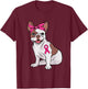 French Bulldog Pink Bandana Breast Cancer Awareness Cute Dog T-Shirt - T-Shirt | Maroon