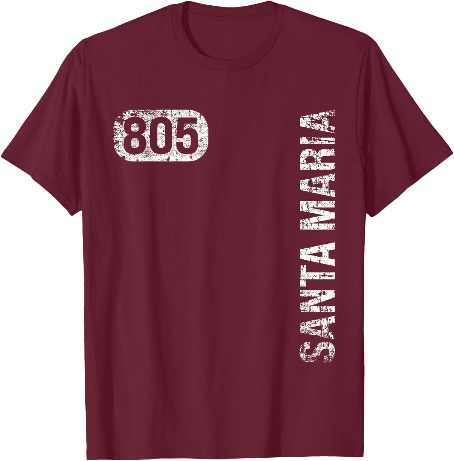 Santa Maria California 805 Area Code Vintage Retro T-Shirt - T-Shirt | Maroon