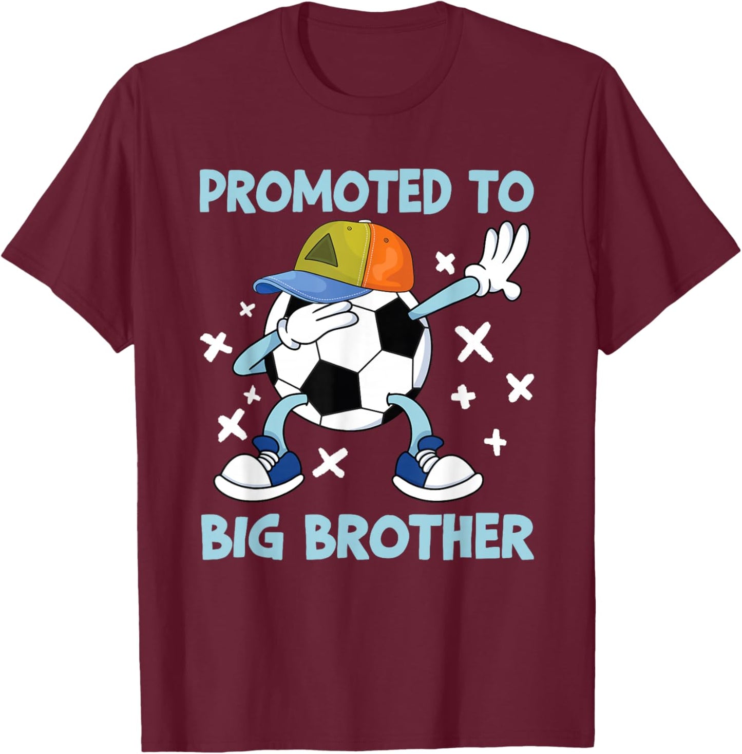 Promoted to Big Brother Soccer Design T-Shirt - T-Shirt | Maroon