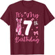 It's My 7th Birthday Girl Ballerina 7 Year Old Party T-Shirt - T-Shirt | Maroon