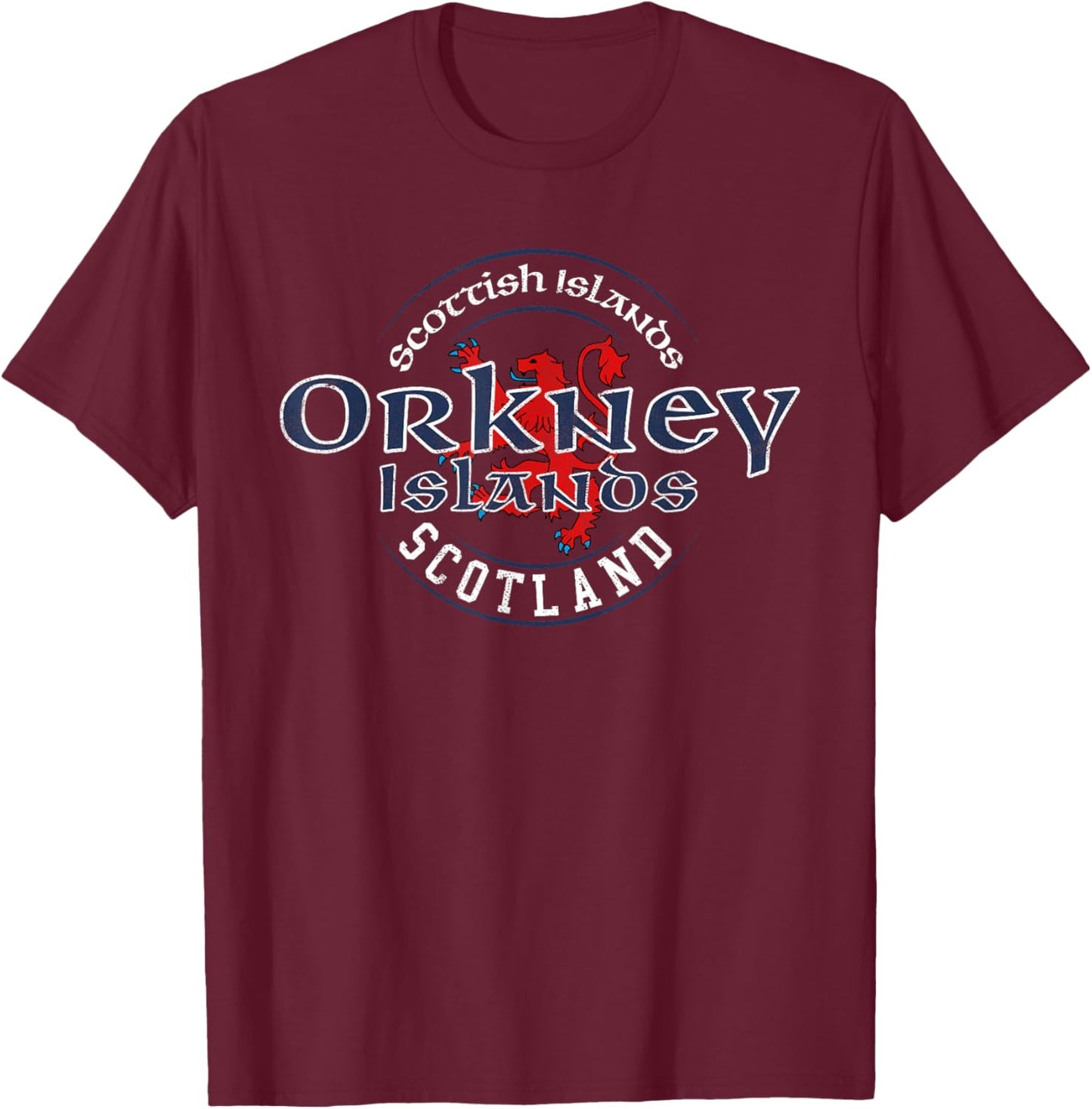 Orkney Islands Scotland Scottish Flag T-Shirt - T-Shirt | Maroon