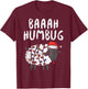 Baaah Humbug Sheep Xmas Lights Funny Anti Christmas Gift T-Shirt - T-Shirt | Maroon