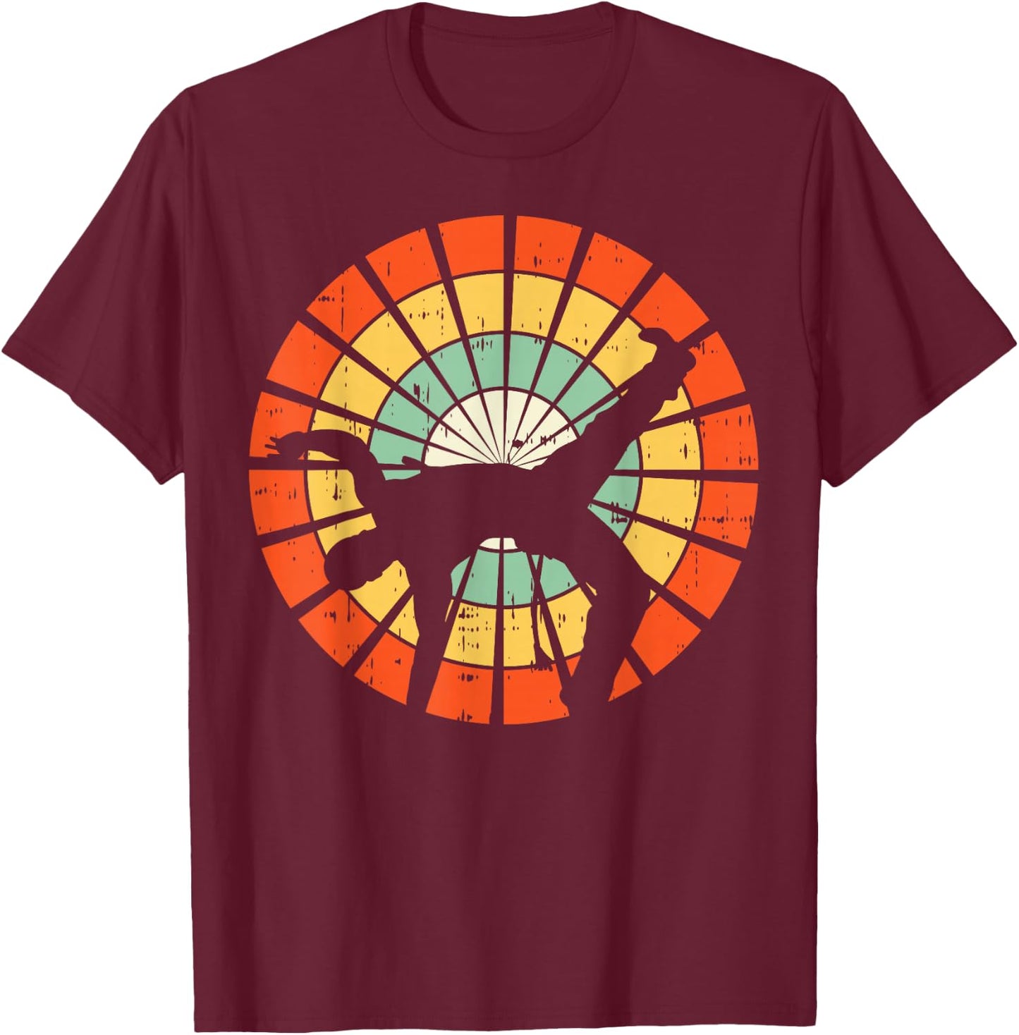 70s Capoeira Retro Brazilian Martial Arts Dance Fighter Gift T-Shirt - T-Shirt | Maroon