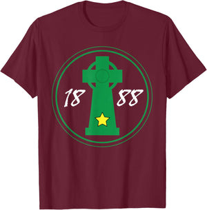Celtic Cross Irish 1888 Coybig T-Shirt - T-Shirt | Maroon