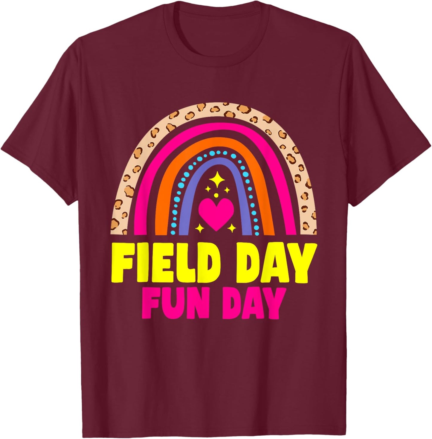 Cute Field Day Kids Teacher T-Shirt - T-Shirt | Maroon