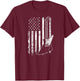 Patriotic Explorer Type Guitar Player American Flag Women Men T-Shirt - T-Shirt | Maroon