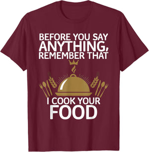 Funny Retro Vintage Chinese Cooking I Cook Your Food T-Shirt - T-Shirt | Maroon