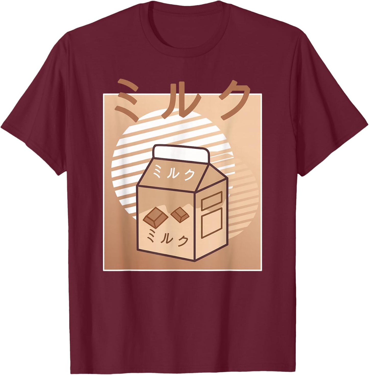 Kawaii Milk Retro Japanese Chocolate Milkshake Anime T-Shirt - T-Shirt | Maroon