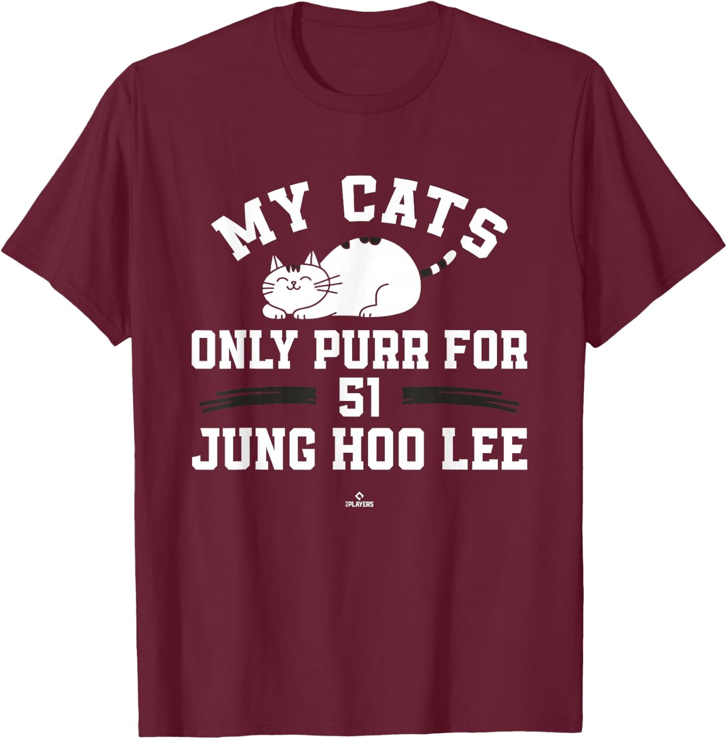 Cat Lovers for Jung Hoo Lee San Francisco Baseball MLBPA T-Shirt - T-Shirt | Maroon