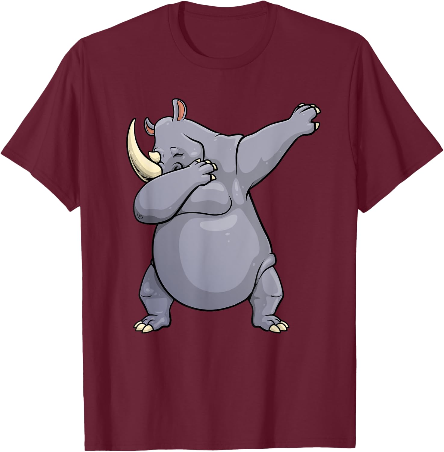 Funny Dabbing Rhinoceros Design Women Rhino Lovers T-Shirt - T-Shirt | Maroon