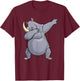 Funny Dabbing Rhinoceros Design Women Rhino Lovers T-Shirt - T-Shirt | Maroon