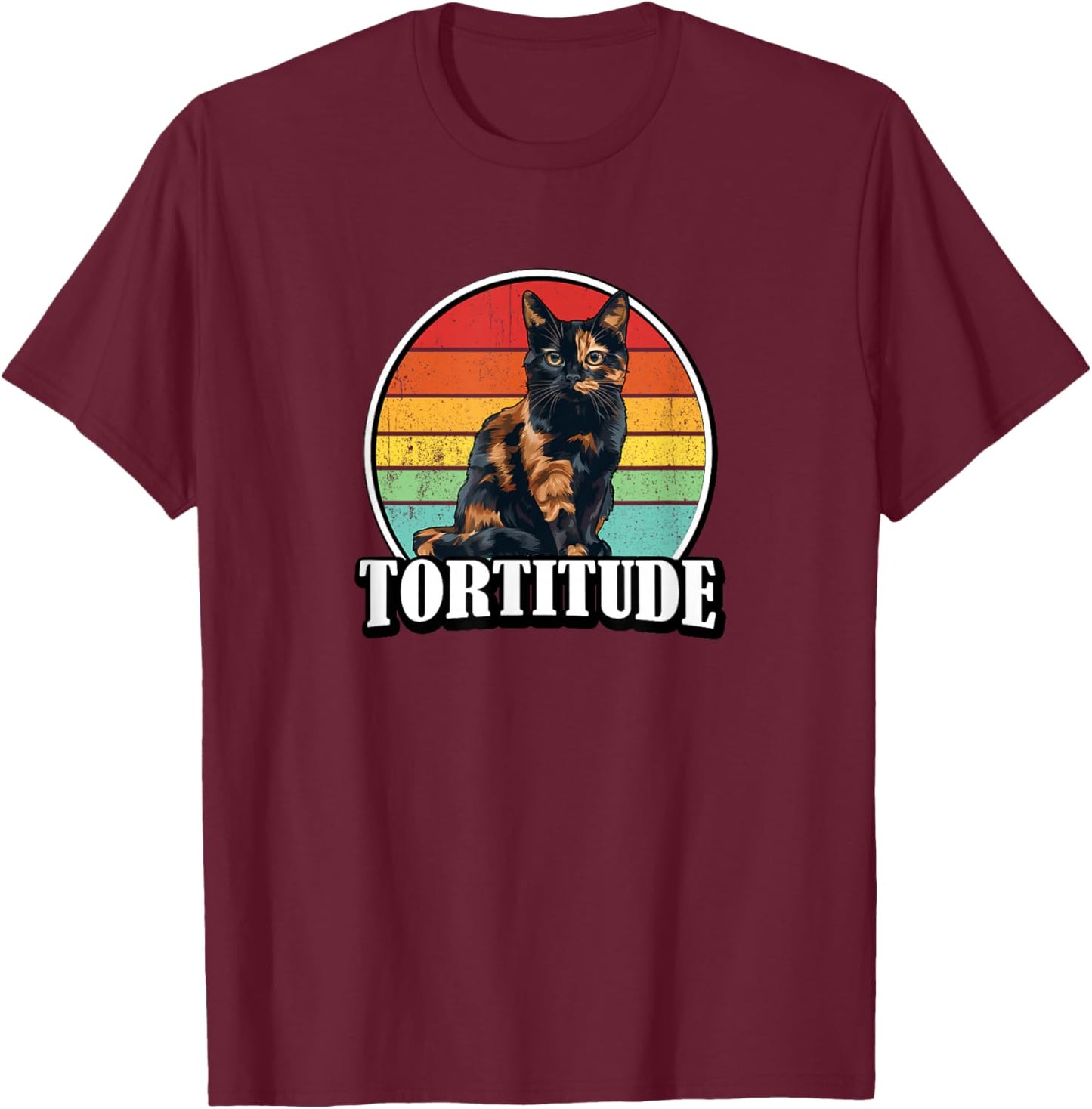 & Funny Retro Vintage Tortitude Tortie Lover T-Shirt - T-Shirt | Maroon