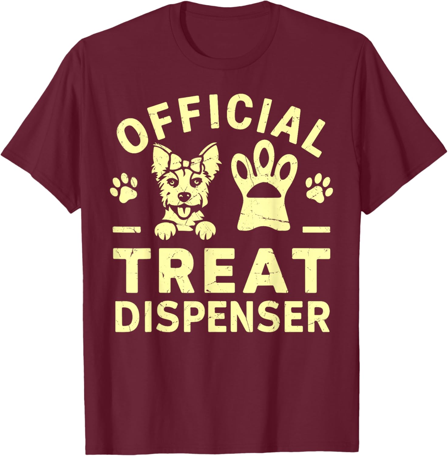 Official Treat Dispenser Dog Grandma T-Shirt - T-Shirt | Maroon