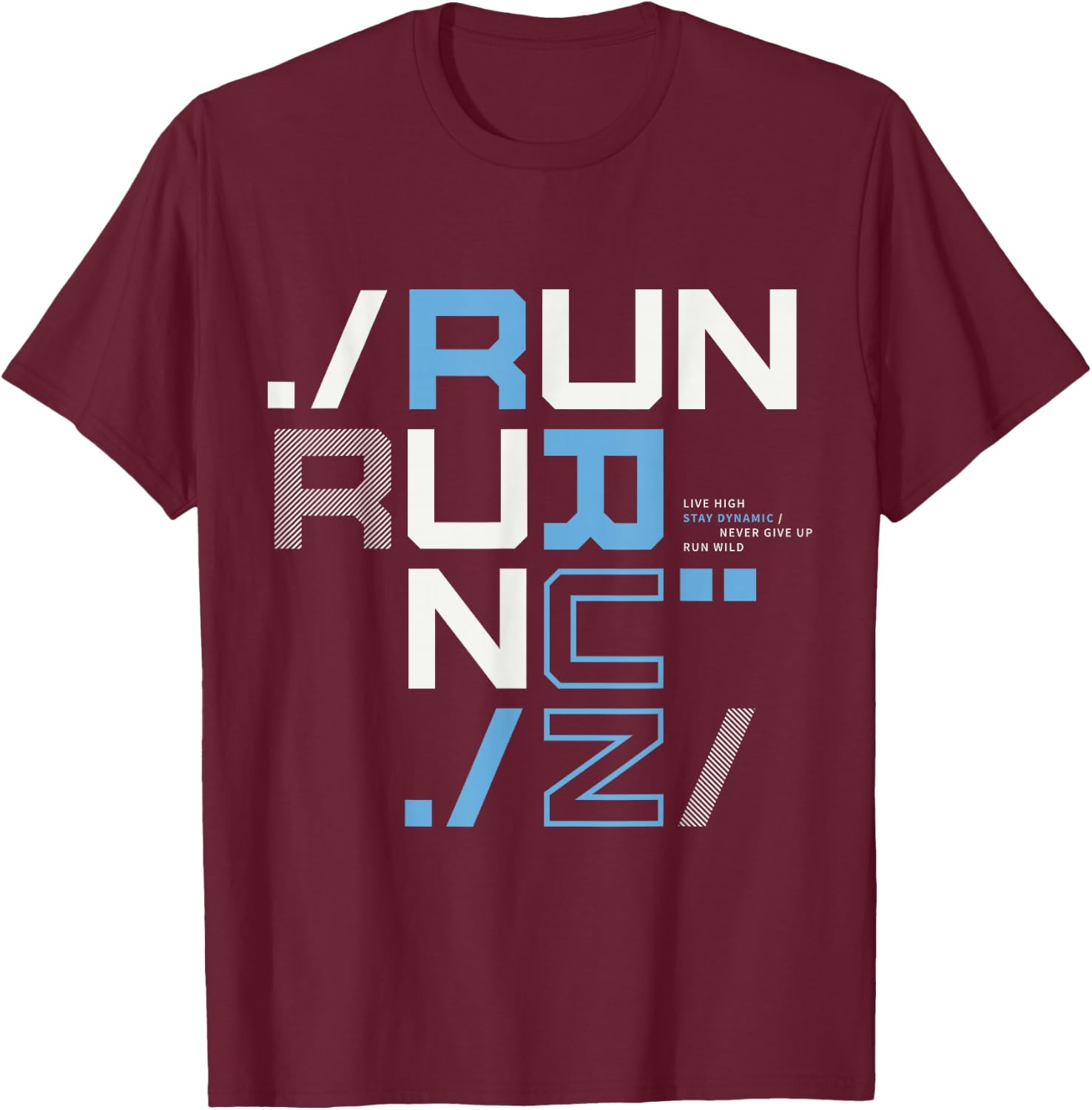 I Love Running, Run Illustration Novelty Graphic Designs T-Shirt - T-Shirt | Maroon