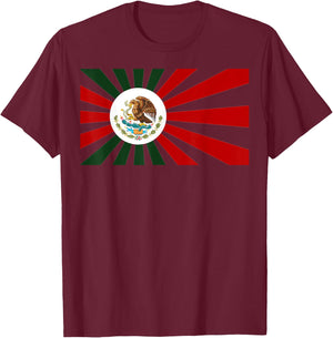 Mexican Japan Flag Japanese Mexico Anime Manga fan Mexicanos T-Shirt - T-Shirt | Maroon
