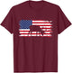 American Flag Outdoor Clothing - Antlers Deer T-Shirt - T-Shirt | Maroon