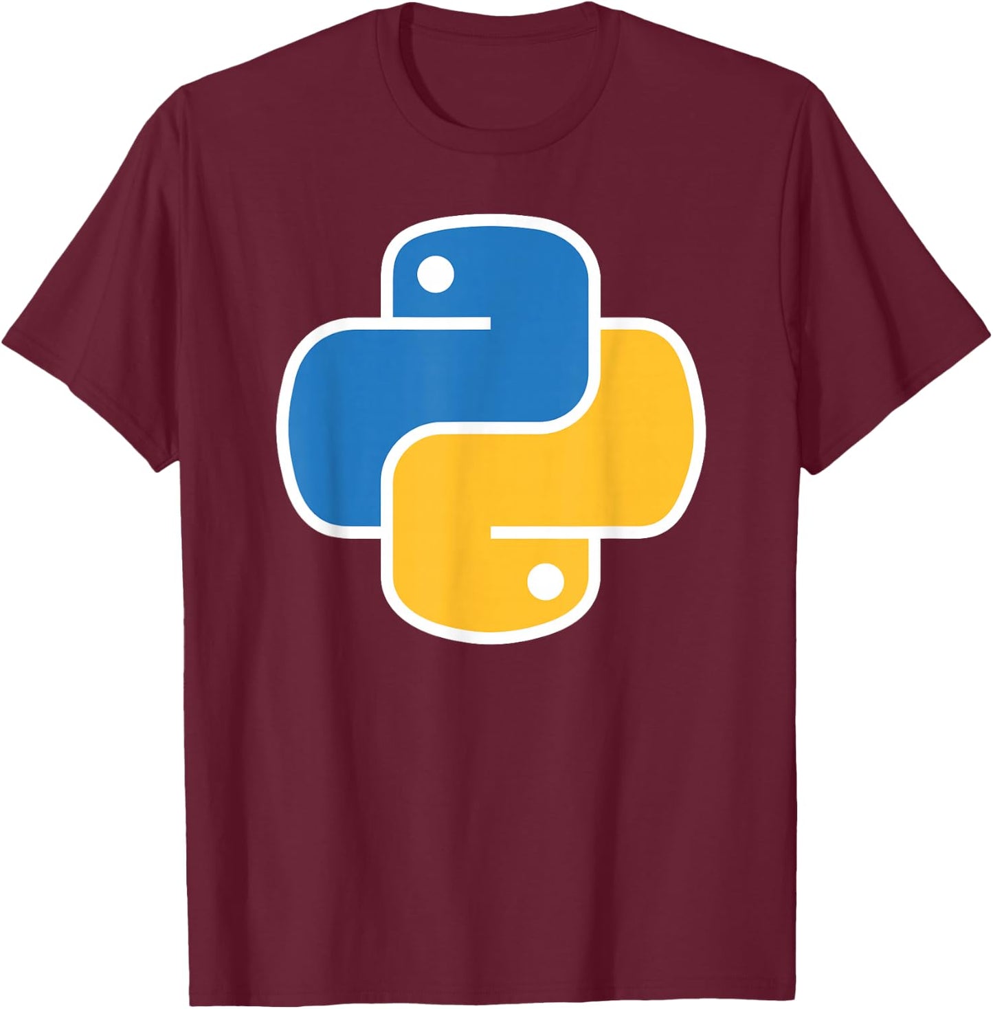 Python Programming Language, Software Code Computer Science T-Shirt - T-Shirt | Maroon