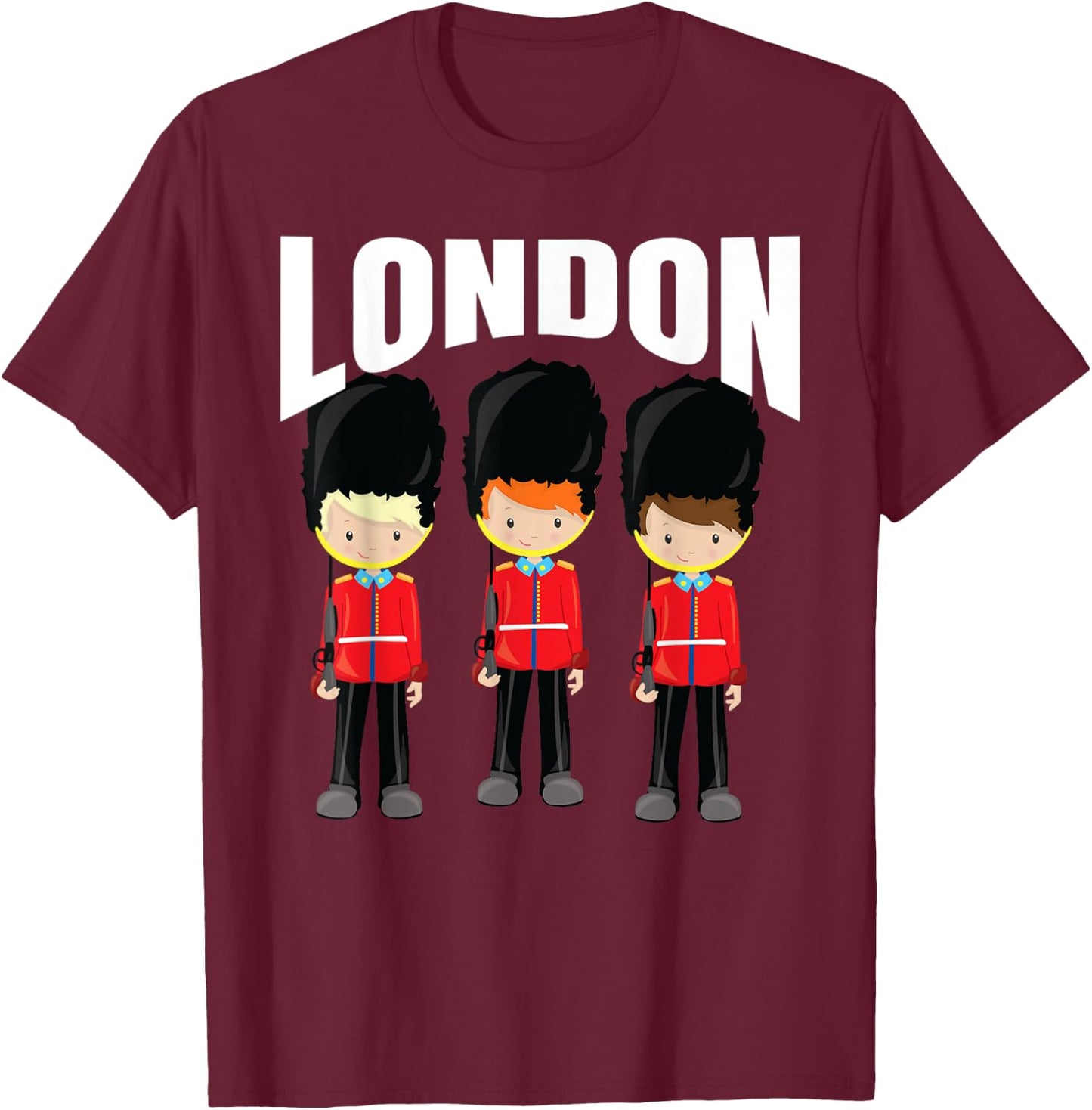 Cute Souvenir London Queens Buckingham Palace Guards Memento T-Shirt - T-Shirt | Maroon
