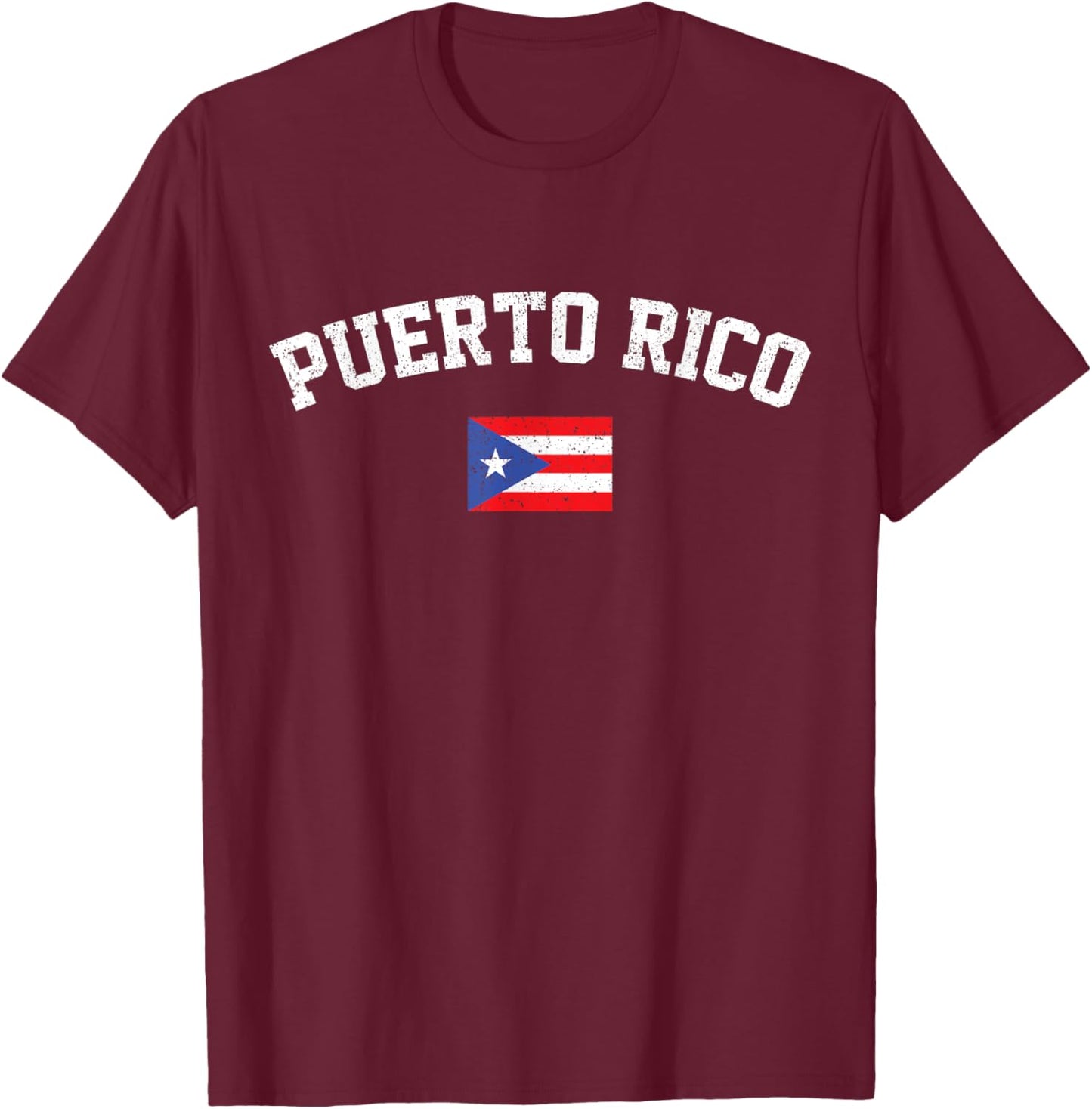 Puerto Rican Tourist Holiday Puerto Rico Flag T-Shirt - T-Shirt | Maroon