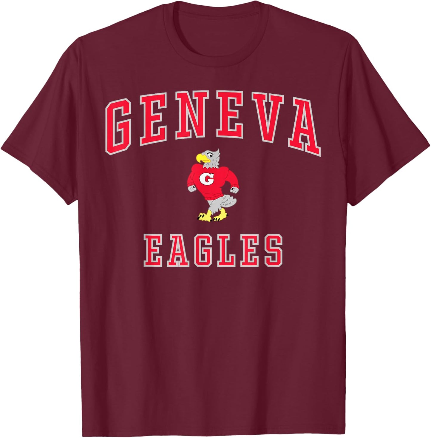 Geneva High School Eagles C1 T-Shirt - T-Shirt | Maroon